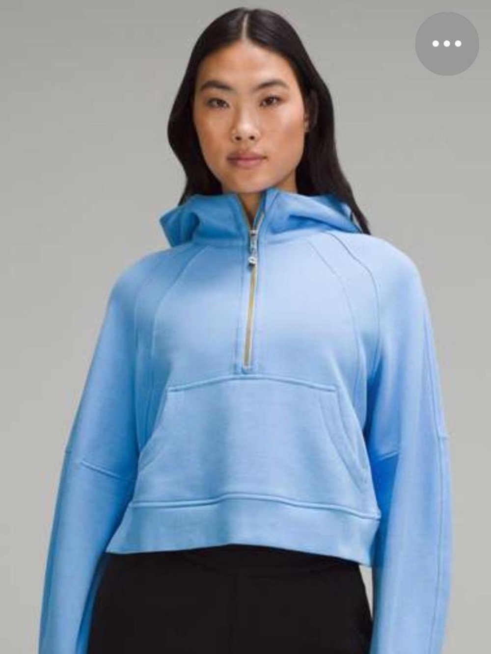 lululemon athletica Light Blue Half-Zip Cropped Proud Cloud NWT